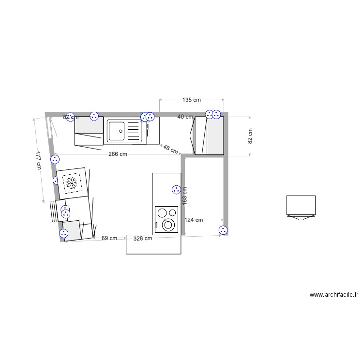 CUISINE LOC ANDREO V2. Plan de 0 pièce et 0 m2