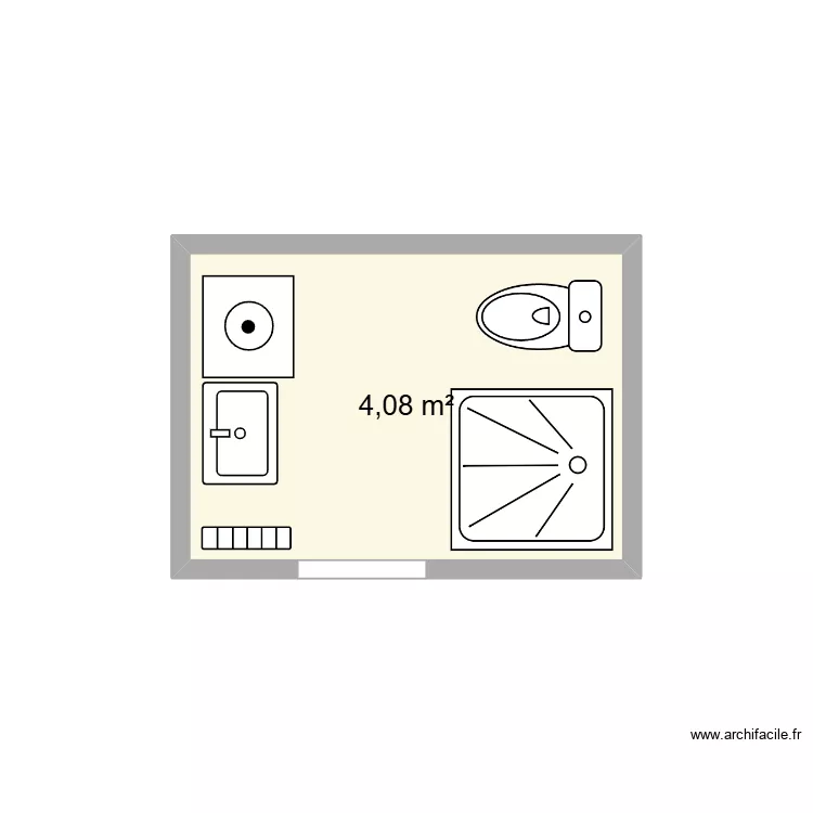 salldebain. Plan de 1 Pièce et 4 m²