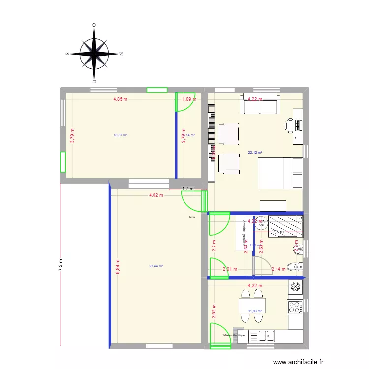 Version Base 00. Plan de 6  et 95 m²
