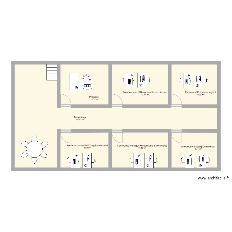 2eme étage. Plan de 0 pièce et 0 m2