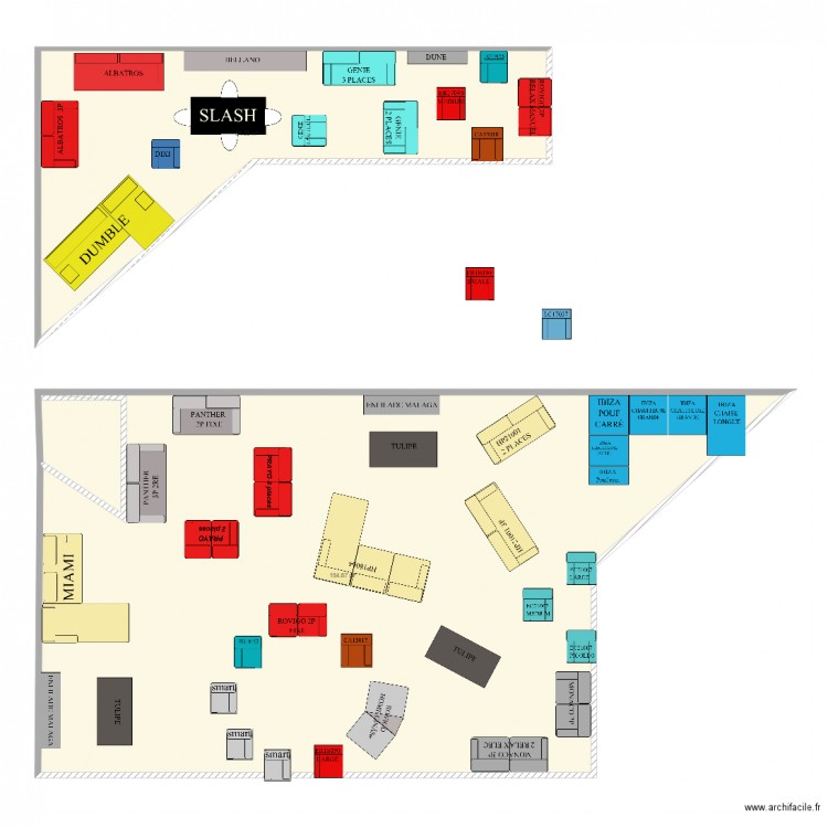 LA ROCHE 2023. Plan de 2 pièces et 206 m2