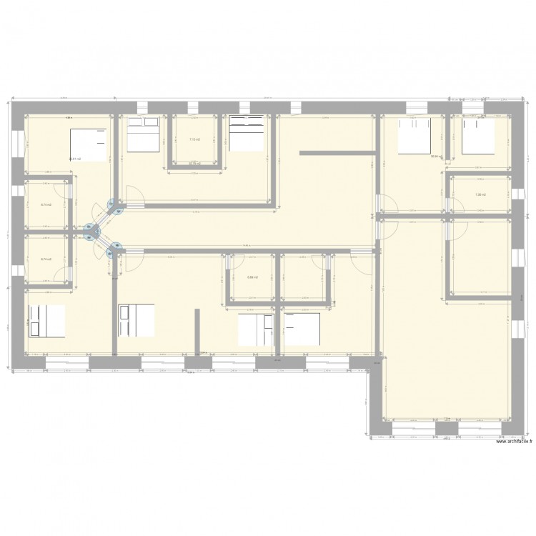 Reconstruction refuge. Plan de 0 pièce et 0 m2