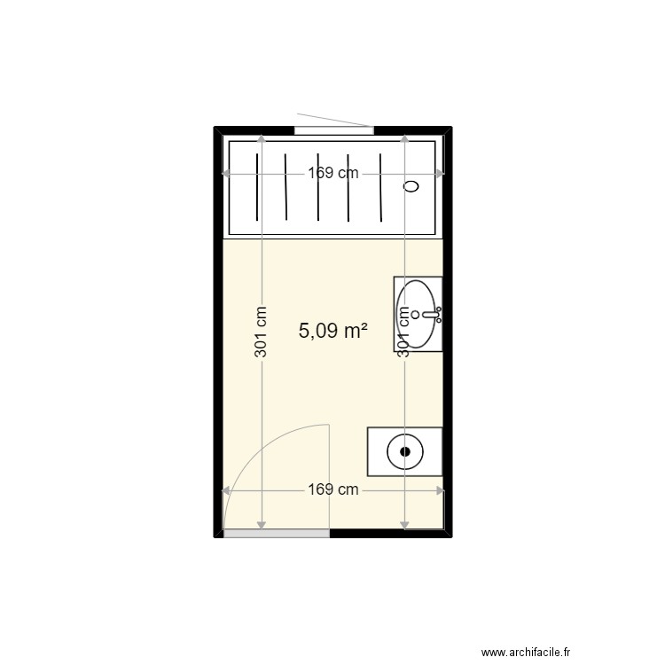 QUENTIN ERIC . Plan de 1 pièce et 5 m2