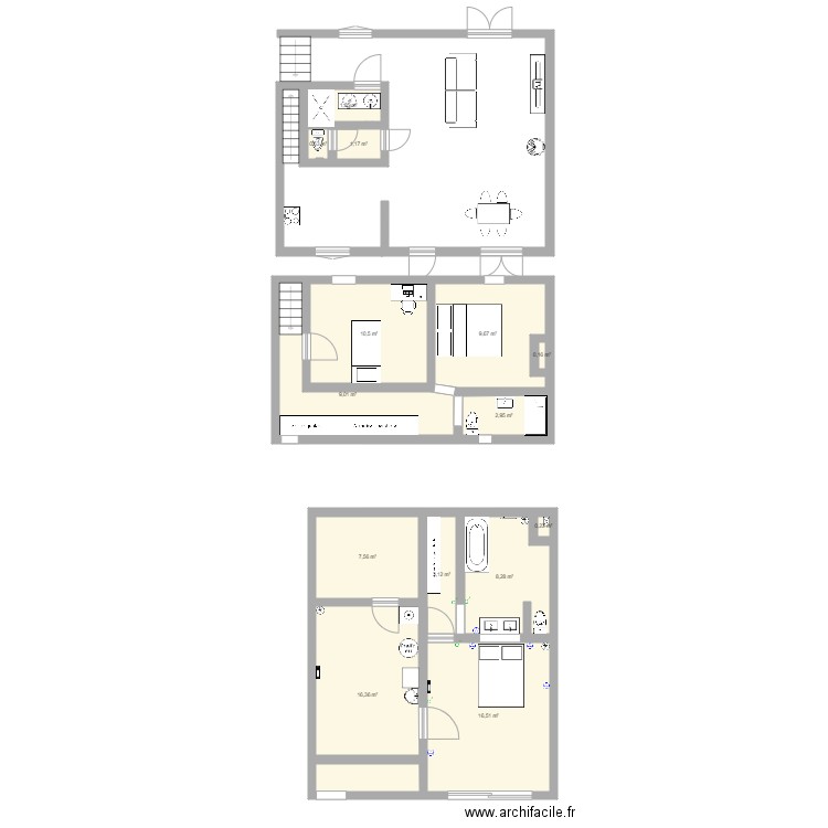 lotissement clos de la Fontaine. Plan de 14 pièces et 88 m2