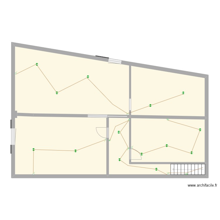 ST Hilaire étage. Plan de 2 pièces et 118 m2