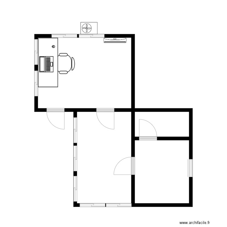 POSTE DE GARDE SUD. Plan de 4 pièces et 34 m2