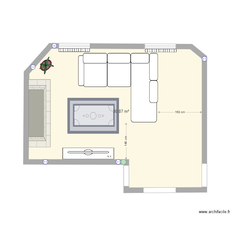 fred pour kanoua angle. Plan de 0 pièce et 0 m2