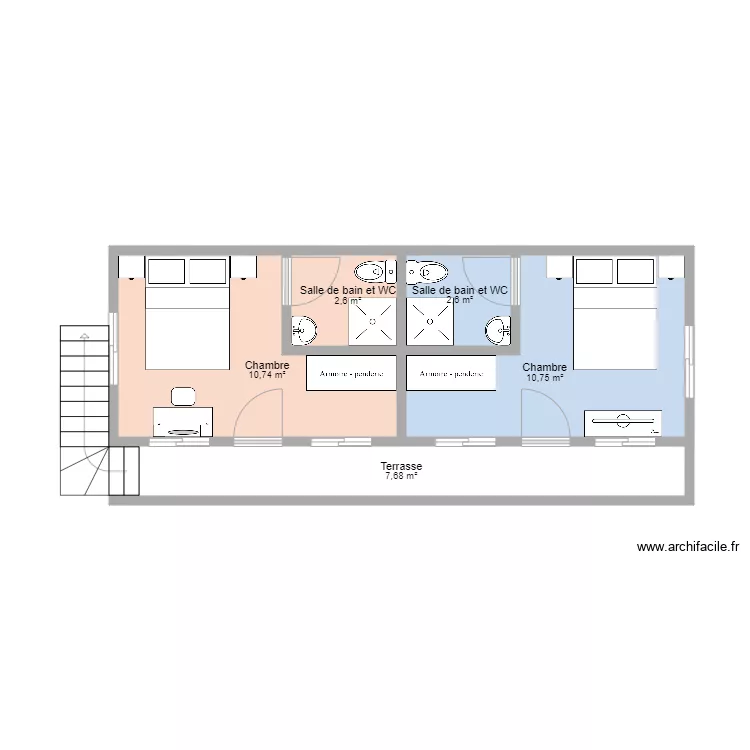 Loic D&eacute;pendances Etage. Plan de 