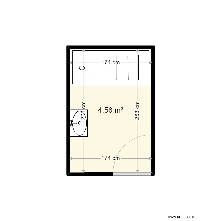 DERANCHE MICHELINE . Plan de 1 pièce et 5 m2