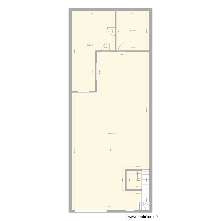 RDC - Dépot 1. Plan de 4 pièces et 160 m2