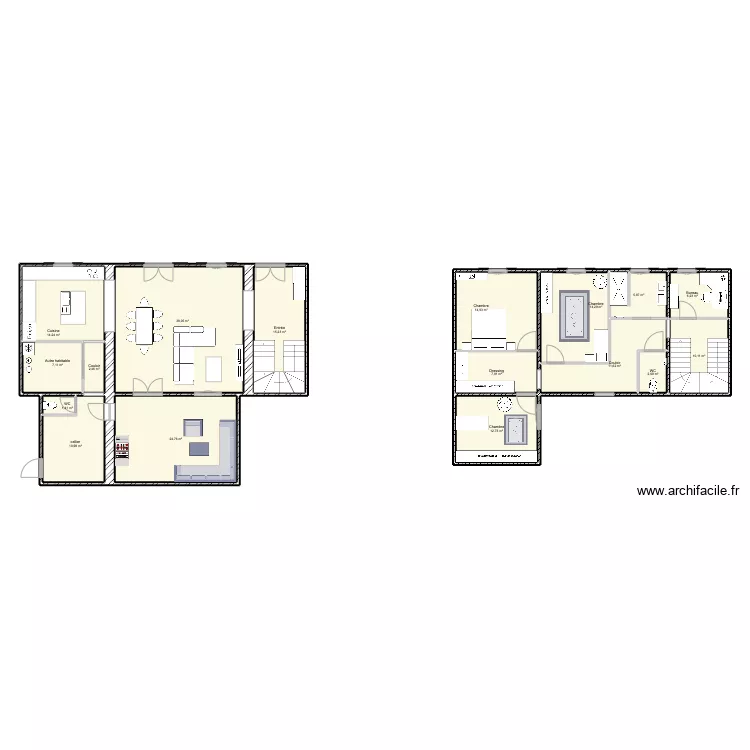 maison principal. Plan de 