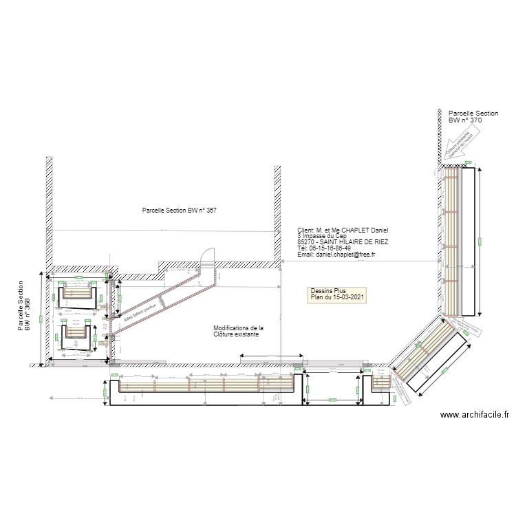 Dessins Plus Modifications Clôtures existantes. Plan de 0 pièce et 0 m2