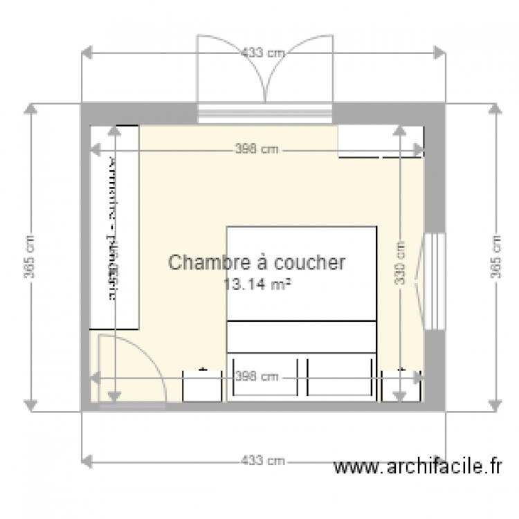 Chambre à coucher. Plan de 0 pièce et 0 m2