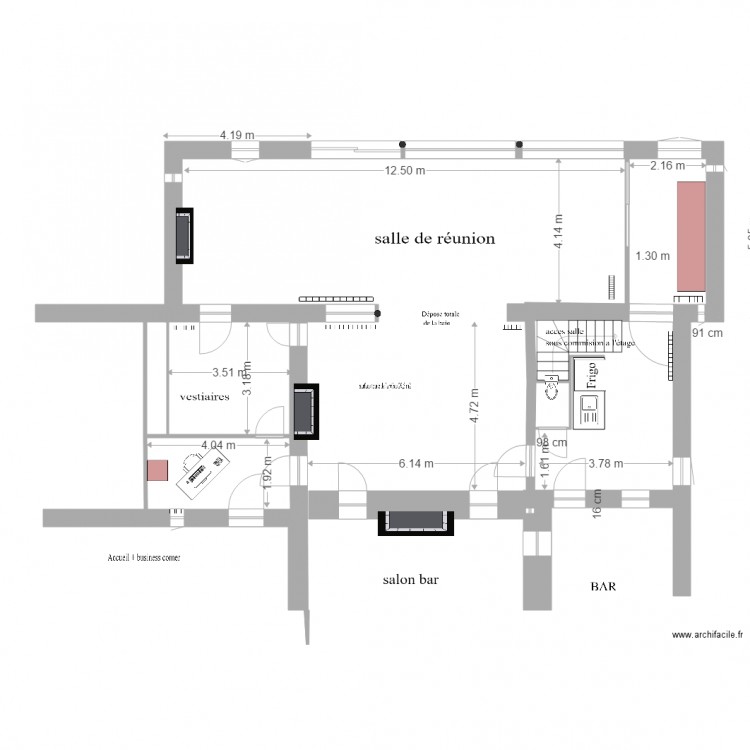 espace evenementiel  ientification des zones. Plan de 0 pièce et 0 m2