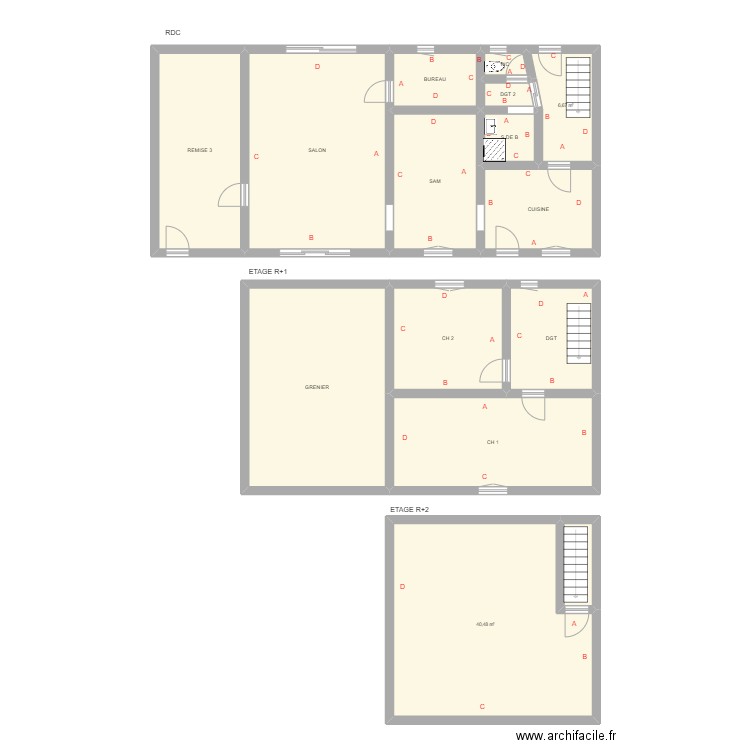 MICHELET2. Plan de 15 pièces et 207 m2