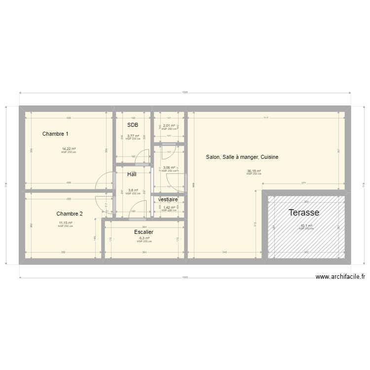 plan appartement terrai. Plan de 10 pièces et 92 m2