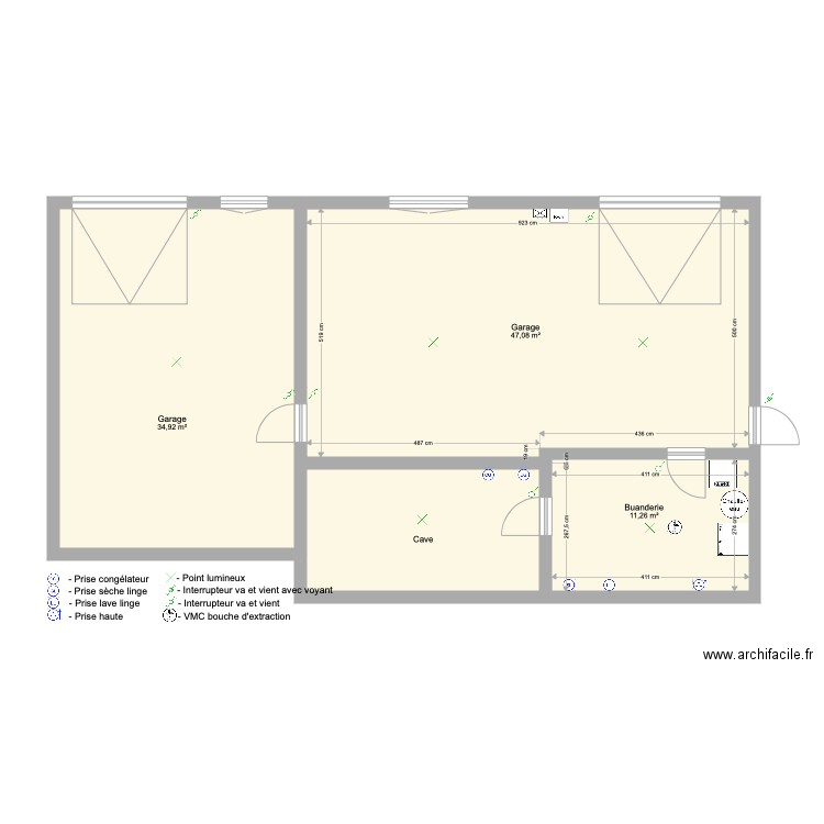 Garages Cave et Buanderie. Plan de 0 pièce et 0 m2