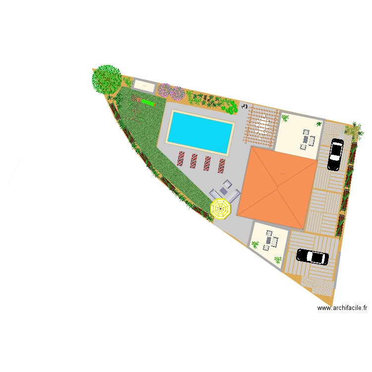 jardin. Plan de 0 pièce et 0 m2