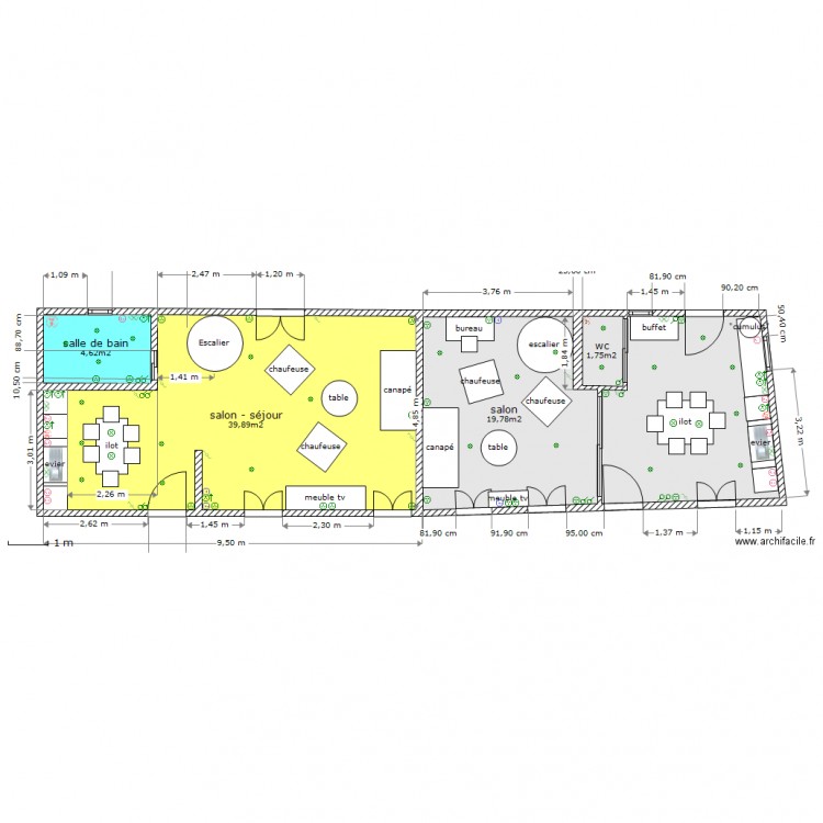 Elec Plans Cotés RDC Maison Gauche . Plan de 0 pièce et 0 m2