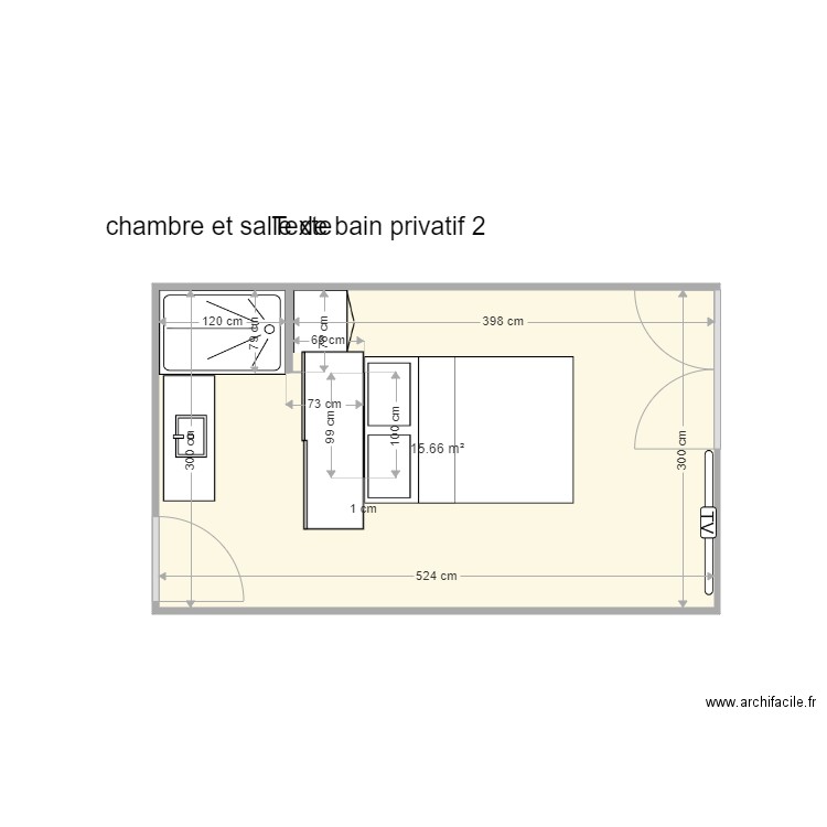 chambre et salle de bain privatif 2. Plan de 0 pièce et 0 m2