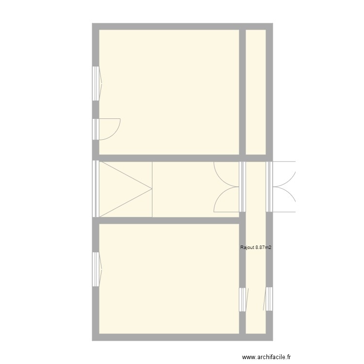 Plan atelier. Plan de 5 pièces et 66 m2