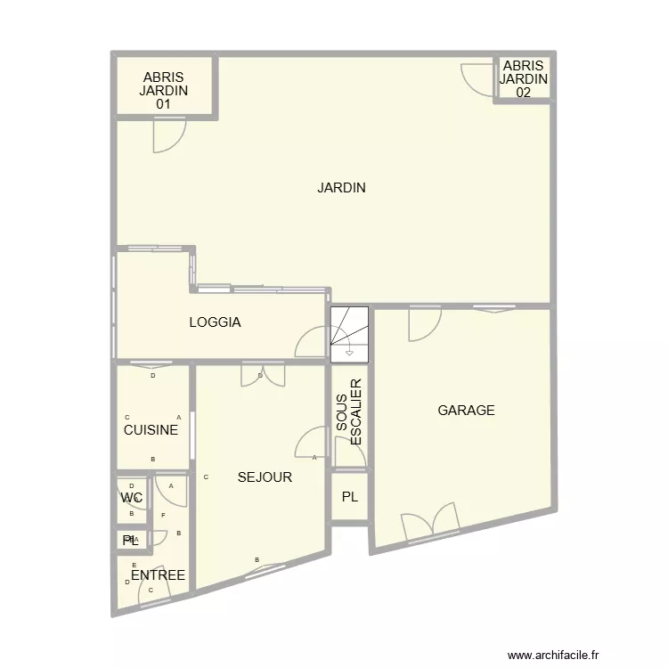 PLAN RDC VAUVERT PLB. Plan de 