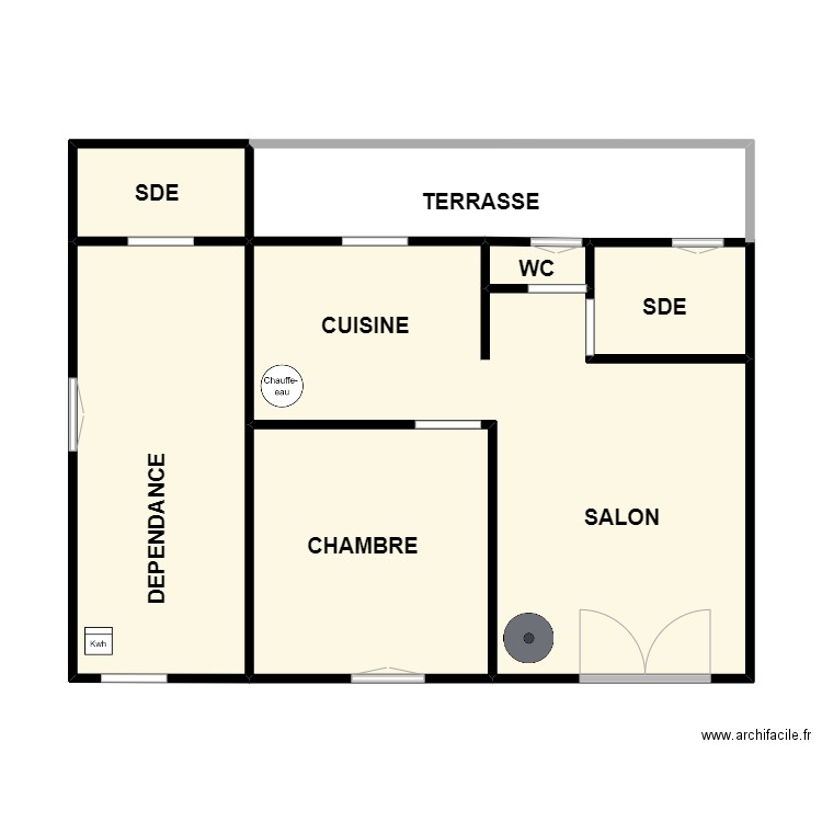 MOINARD. Plan de 6 pièces et 56 m2