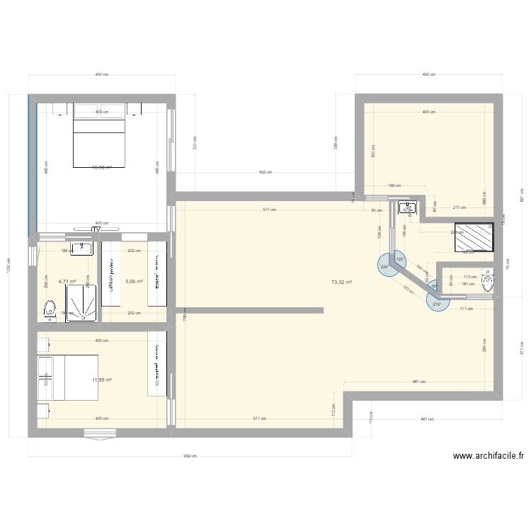 Rousteau. Plan de 5 pièces et 111 m2