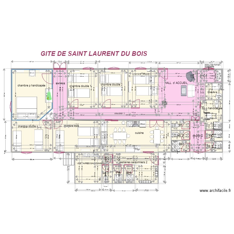 gîte de Saint Laurent du Bois. Plan de 0 pièce et 0 m2
