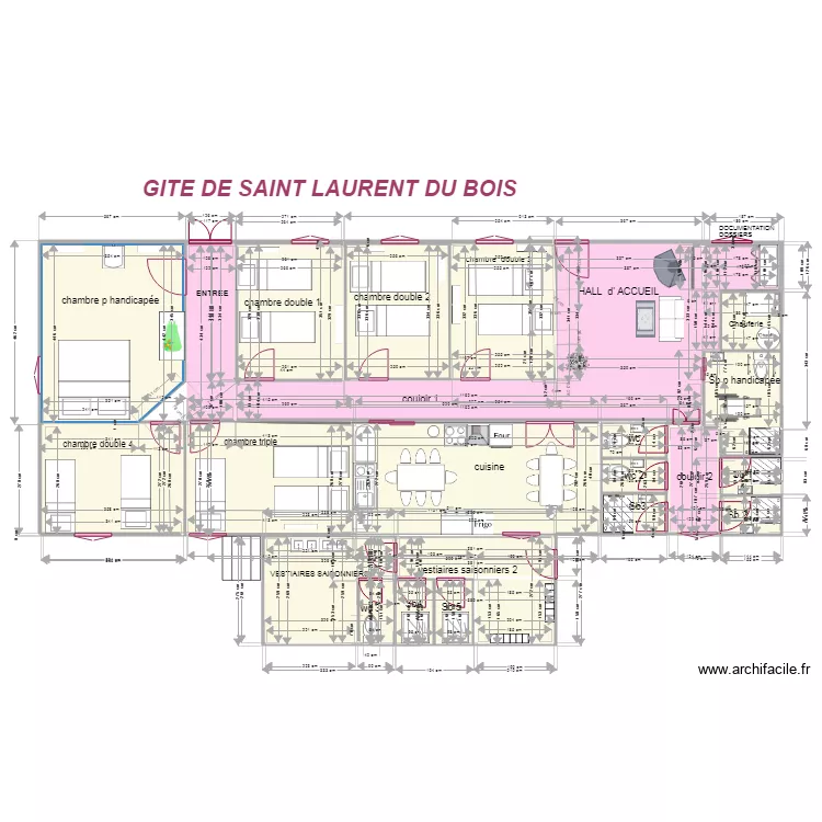 gîte de Saint Laurent du Bois. Plan de gîte de Saint Laurent du Bois. Plan de