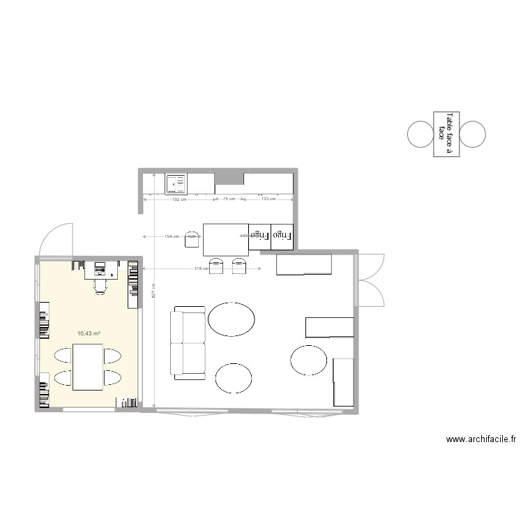 malakoff 1. Plan de 1 pièce et 10 m2