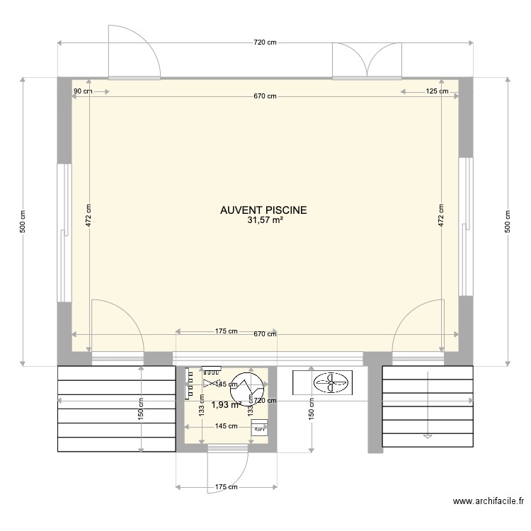 AUVENT ET ABRIS PISCINE 26 05 2022. Plan de 2 pièces et 34 m2