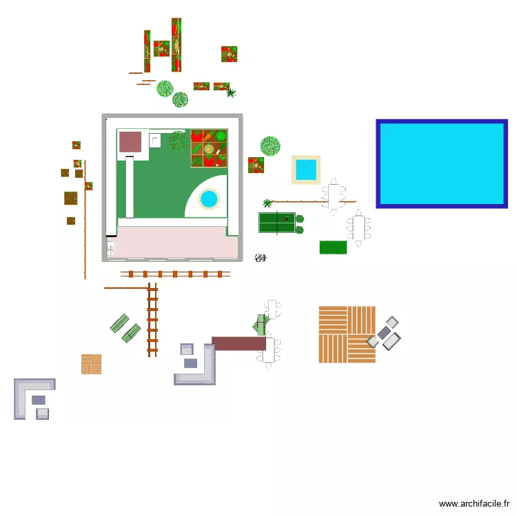 Jardin. Plan de 1 et 101 m² Jardin. Plan de 1 et 101 m²