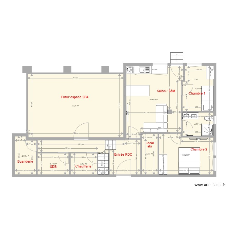 OPI RDC et 3 pieces cible v2. Plan de 0 pièce et 0 m2