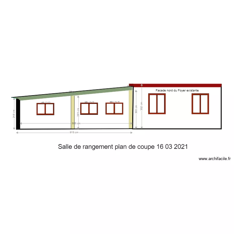 Salle de rangement plan de coupe 16 03 2021. Plan de Salle de rangement plan de coupe 16 03 2021. Plan de