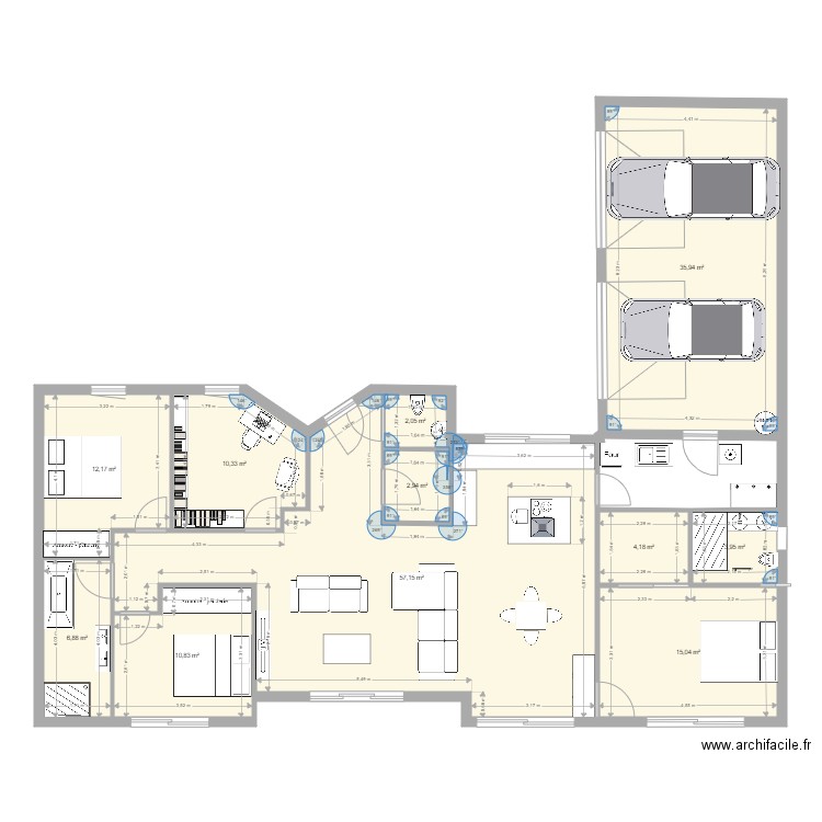 projet morbihan. Plan de 11 pièces et 161 m2