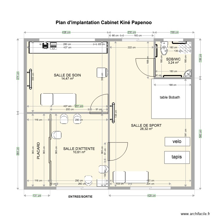 Plan d implantation cabinet kine Papenoo. Plan de 0 pièce et 0 m2