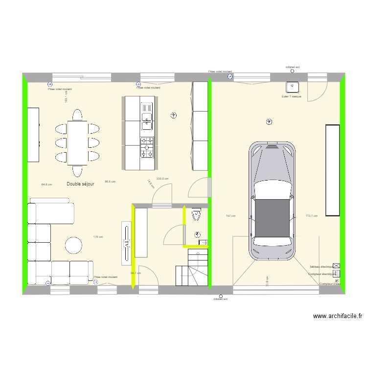PLAN POUR NOTRE MAISON 2 FACADES essaie modif. Plan de 0 pièce et 0 m2