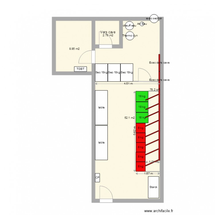 Salon lavoir Bertix projet 1. Plan de 0 pièce et 0 m2