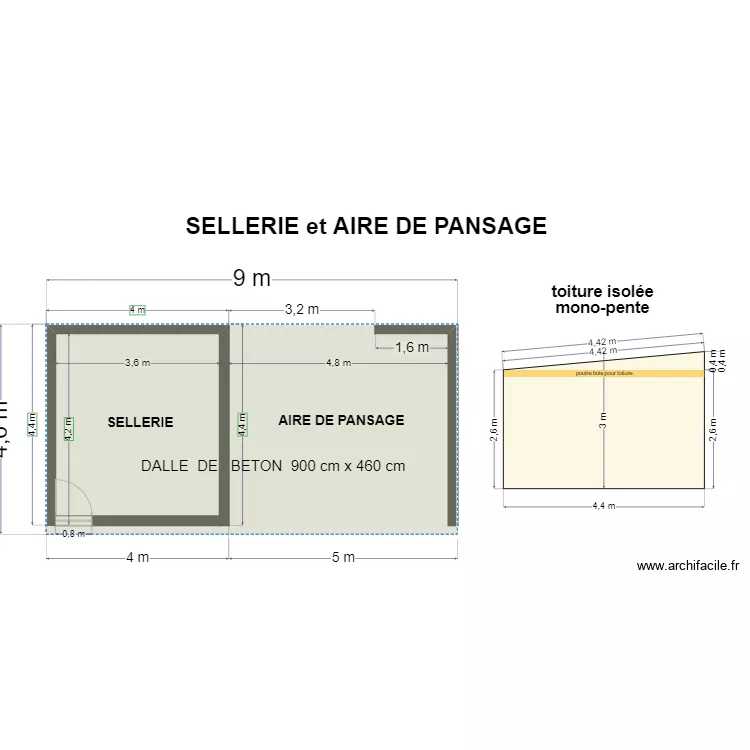 sellerie et aire de pansage OP2. Plan de 