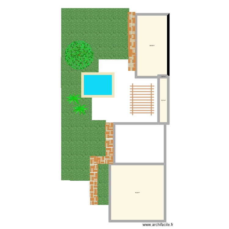 jardin V1. Plan de 4 pièces et 80 m2