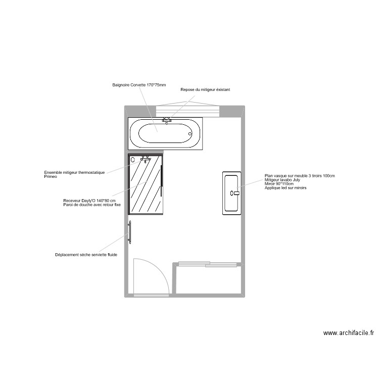 SDB CHERRIER Projet. Plan de 0 pièce et 0 m2