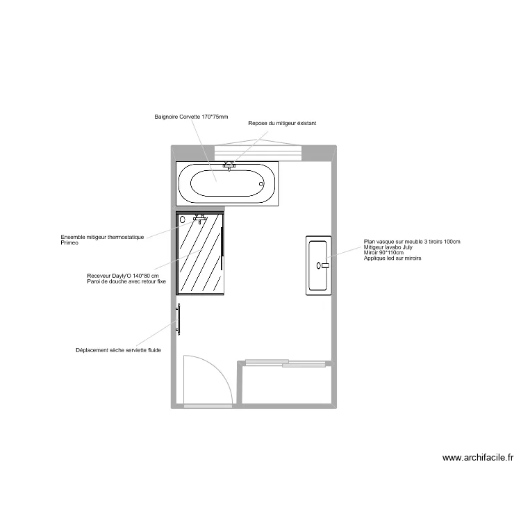 SDB CHERRIER Projet. Plan de 