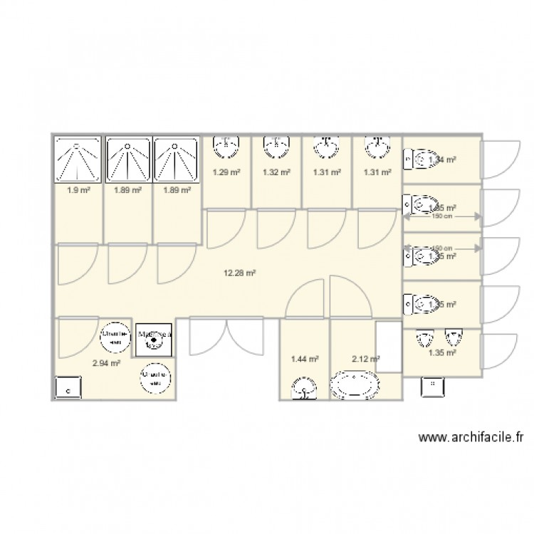 bloc sanitaire 1 2 étoiles. Plan de 0 pièce et 0 m2