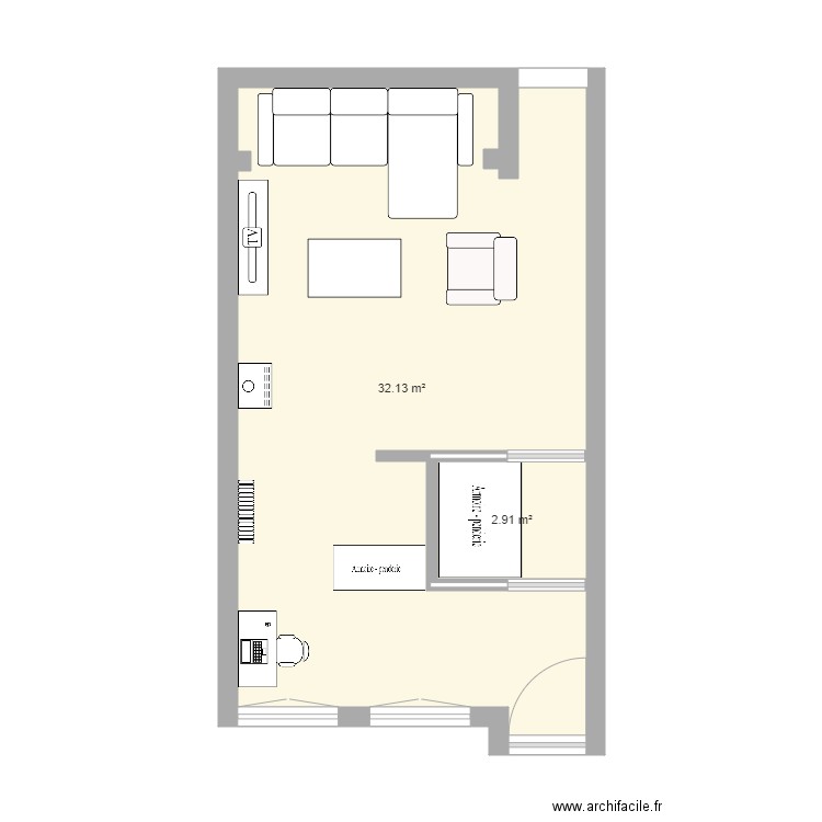 Salon v2. Plan de 0 pièce et 0 m2