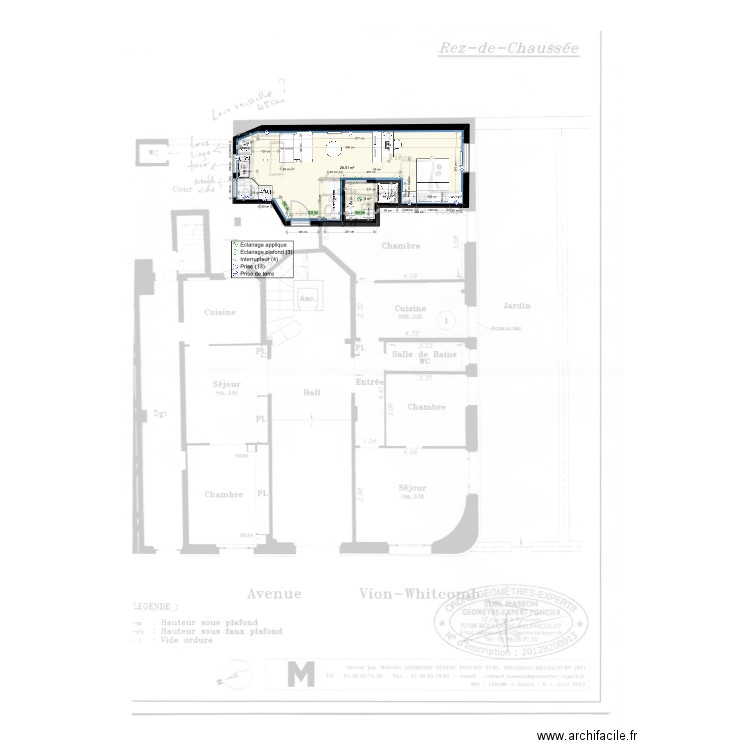 paris 16. Plan de 2 pièces et 31 m2