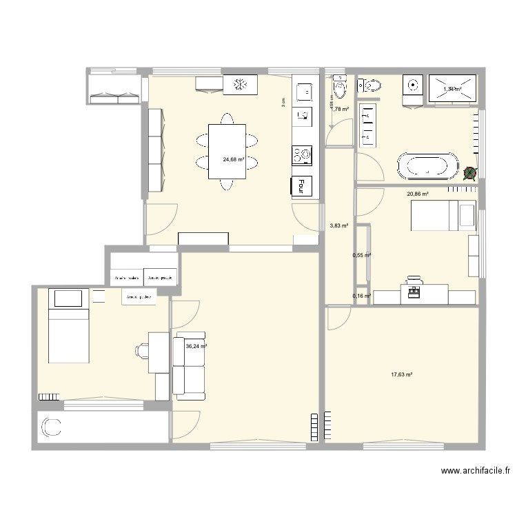 48 mar foch new kitchen bath new bedrooms. Plan de 0 pièce et 0 m2