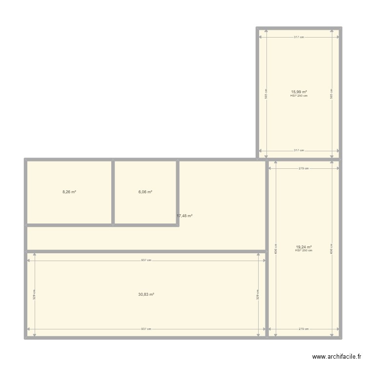 maison. Plan de 6 pièces et 98 m2