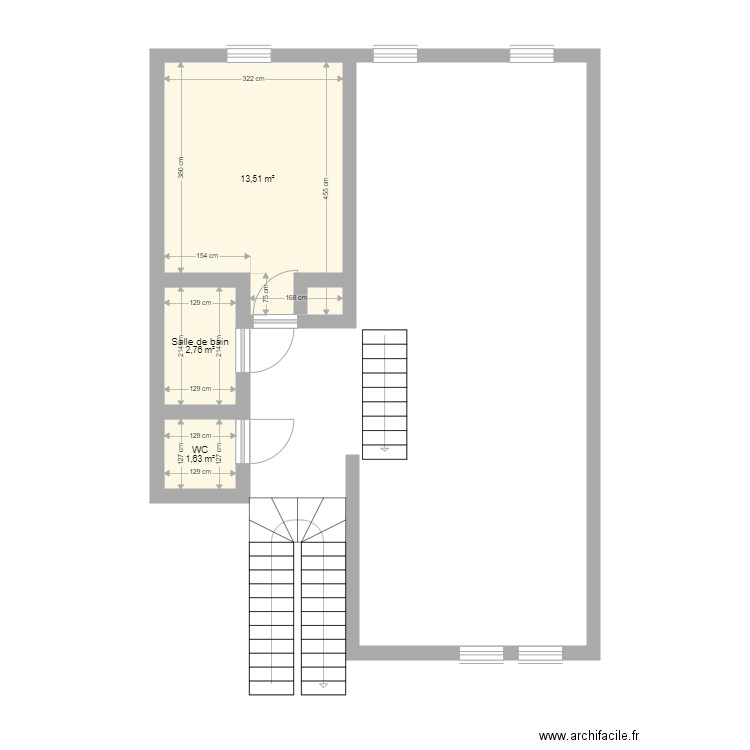 Herder étage 2. Plan de 3 pièces et 18 m2