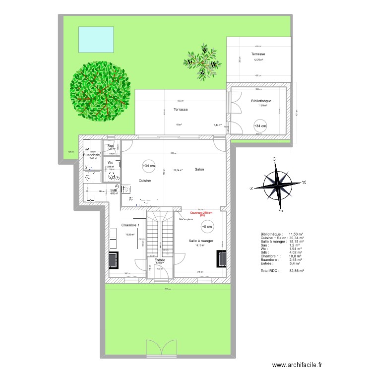 doumerc 2 gros oeuvre. Plan de 12 pièces et 369 m2